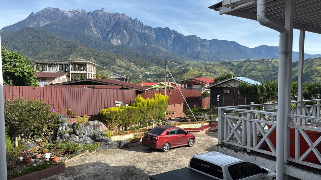Mount Kinabalu view from a Kundasang homestay in Sabah